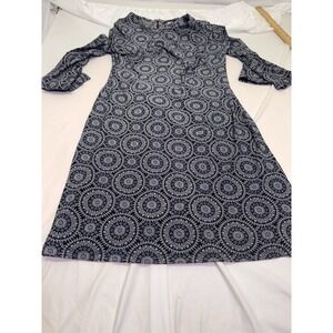 Tommy Hilfiger Women's Jersey Bell Sleeve Flared Hem Dress, Navy/White Size 4